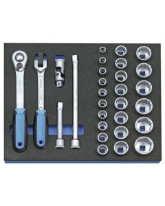 "Dopsleutel-set 1/2"" in 2/4 CT module, 29-dlg"