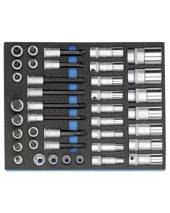"Dopsleutel-set 1/2"" in 2/4 CT module, 40-dlg"